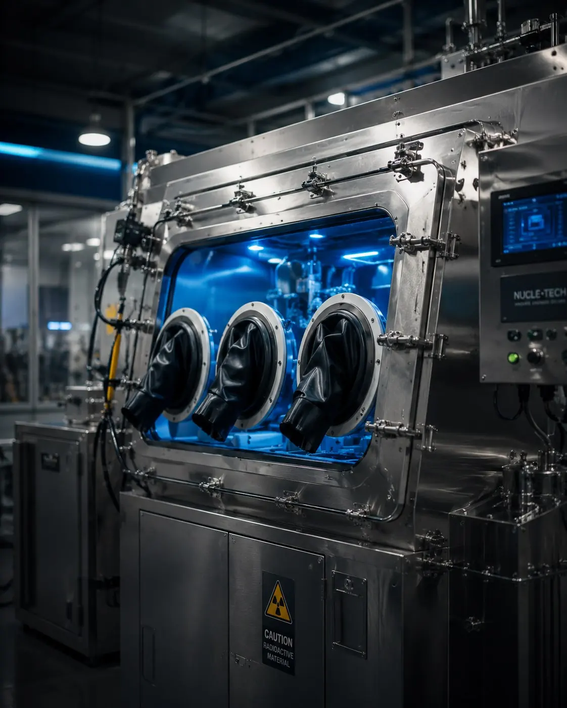 Glove box work inside a nuclear facility